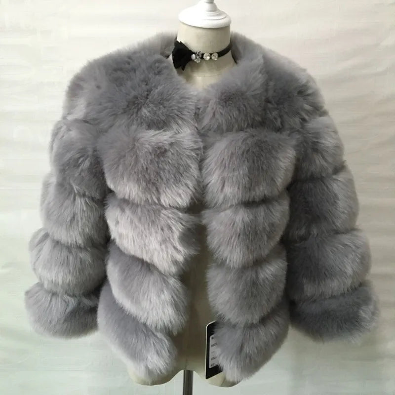 Elegant Short Length Artificial Fur Jacket for Women to Stay Cozy and Stylish During Cold Weather Days