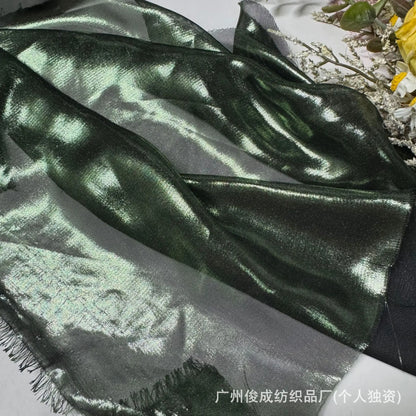 Elegant Retro Style Hanfu Sling Dress New Light Ultra-Thin 100% Polyester Chiffon 75D Weft Fabric with Bronzing Decorative Cloth