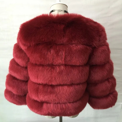 Elegant Short Length Artificial Fur Jacket for Women to Stay Cozy and Stylish During Cold Weather Days