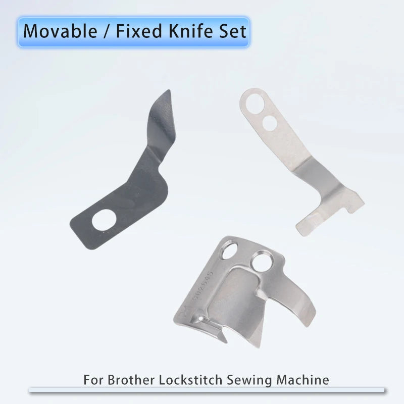 Movable / Fixed Knife Fits Brother S7200, SL-710A, SL-737A, JACK A2, A3, A4 Sewing Machine S02645 S02637 S02643 Thread Cut Blade