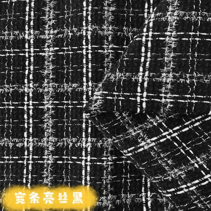 Wholesale 100% Polyester Woolen Fabric Fiber Plaid Check Woven Woolen Yarn Dyed Tweed Fabric for Coat Clothing Dress Vest Skirt