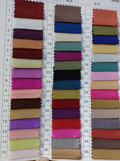 Shiny Satin Slub Dupion Fabric 100% Polyester Quick Shipping 96 Colors in Stock for Girls' Long Dresses and Curtains