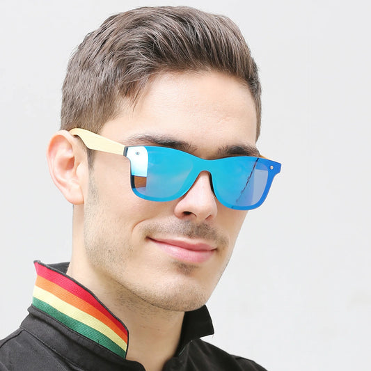 Promotion Cheap Unisex Fashion Sun Glasses Mirror Lenses Custom Logo Wood Bamboo Sunglasses for Outdoor Usage