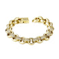 Hot Sale Bracelet Luxury 12mm O Shape Cuban Link Chain Gold Plated Jewelry Crystal Bracelet