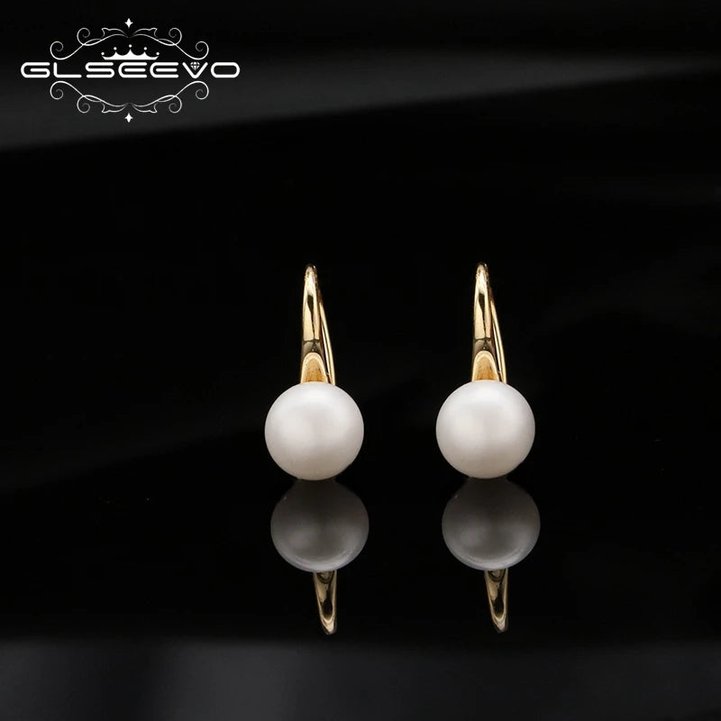 Natural Freshwater Pearl Ear Hook Earrings Fashion Luxury Personality Gold Plated Ear Hook Women Girls Fine Jewelry