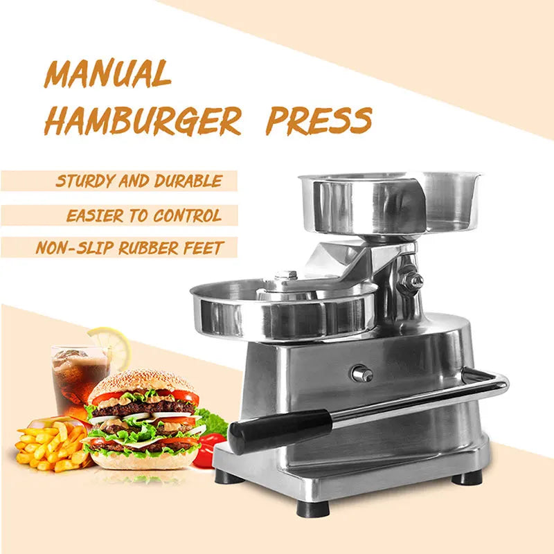 Hamburger Press 100-150mm Commercial Manual Round Meat Shaping Kitchen Machine Home Forming Burger Patty Maker