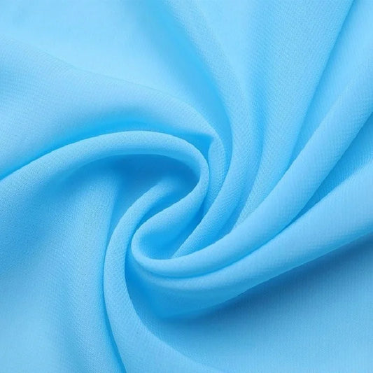 100D Polyester Solid Color Chiffon Georgette Fabric  Quick-Dry Luxury Embroidery Breathable Dense 85gsm for Skirts Sleepwear