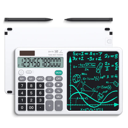 Smart Drawing 12-Digit Scientific Calculator LCD Writing Pad Factory Office School Tool for Promotions Button Battery Operated