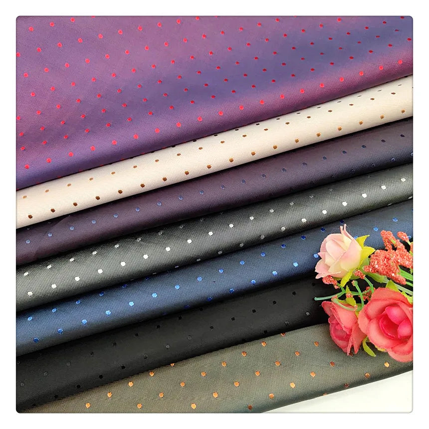 Factory Directly Sale Polyester Viscose Dot Jacquard Brocade Lining Fabric for Coat Jacket and Suit