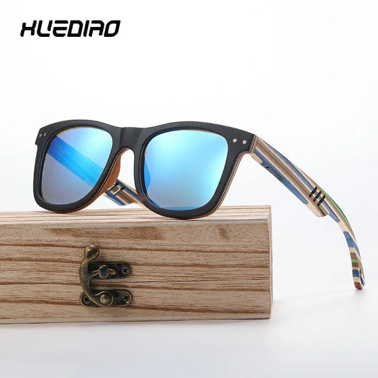 XUEDIAO High End Luxury Wooden Sports Sunglasses Polarized TAC Lenses Handmade Custom Logo UV400 Unisex for Men