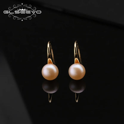 Natural Freshwater Pearl Ear Hook Earrings Fashion Luxury Personality Gold Plated Ear Hook Women Girls Fine Jewelry