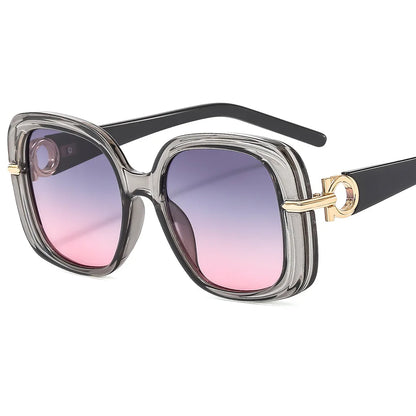 2024 New Arrival Fashion Full Rim Big Square Frame Shades Sunglasses Women Pc Uv400 Sunglasses Sun Glasses