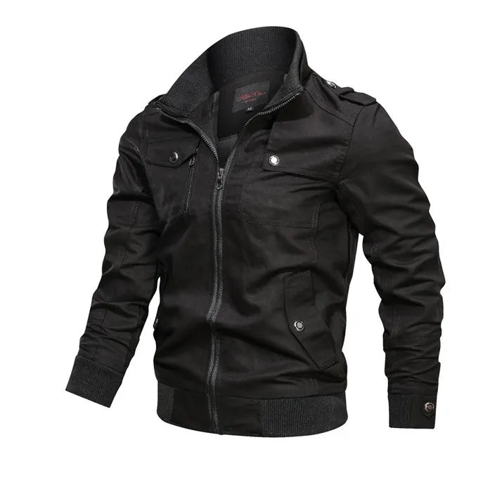 Pocket Men's Coats Plus Size Men's Jackets Wholesale 2023 Hot Casual Stand up Collar Cotton 1 Piece Canvas Thin COW Skin Solid