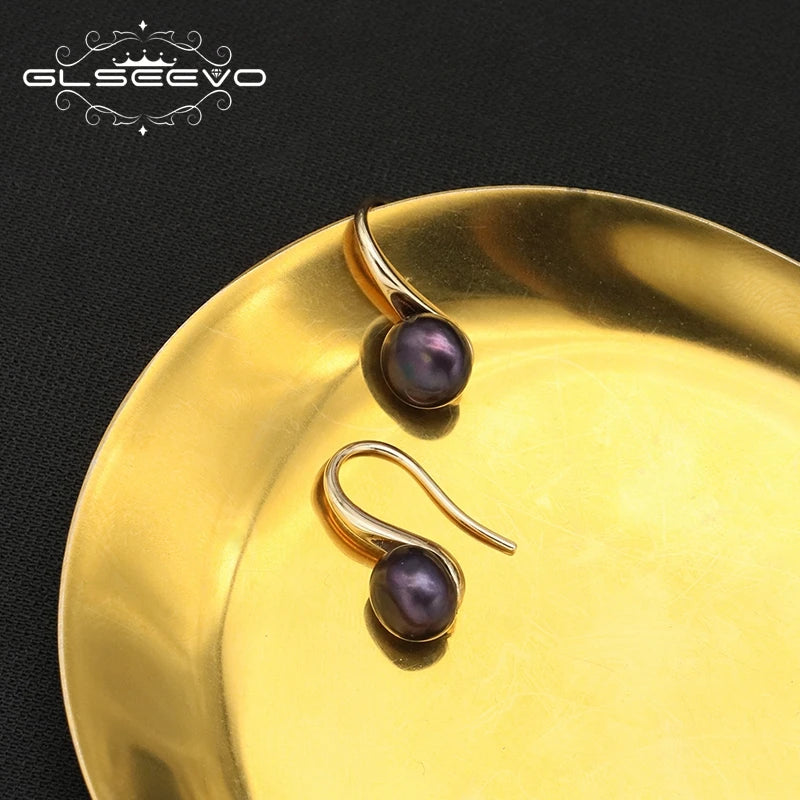 Natural Freshwater Pearl Ear Hook Earrings Fashion Luxury Personality Gold Plated Ear Hook Women Girls Fine Jewelry