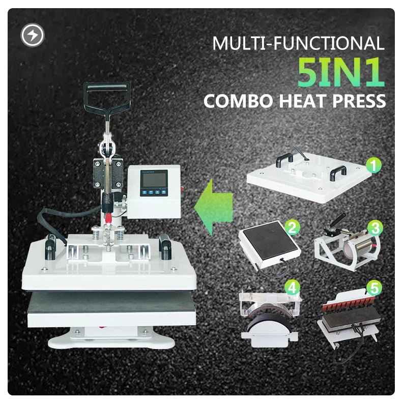New  8 in 1 Combo  16x24 Heat Press Double Display Advanced Heat Press Machine  for  Cap Mug T-shirt