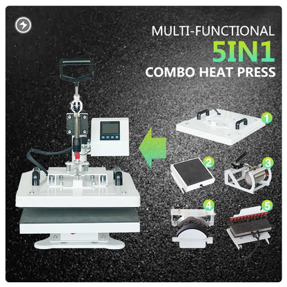 New  8 in 1 Combo  16x24 Heat Press Double Display Advanced Heat Press Machine  for  Cap Mug T-shirt