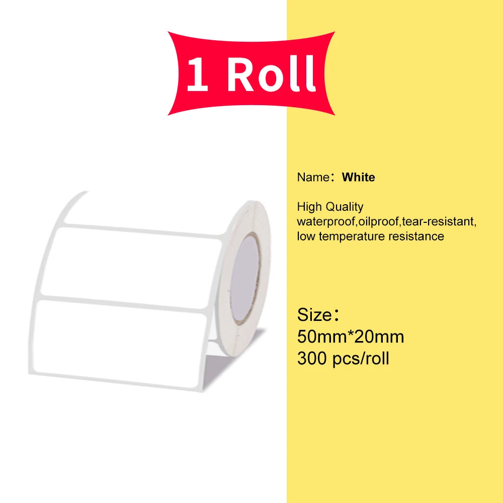 Marklife P50/S2/D100/D200 White Sticker Papers Waterproof Paper Adhesive Label Anti-Oil For Mini Portable Thermal Printer