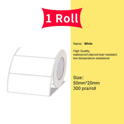 Marklife P50/S2/D100/D200 White Sticker Papers Waterproof Paper Adhesive Label Anti-Oil For Mini Portable Thermal Printer