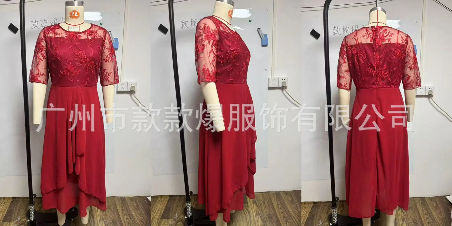 Evening Dress Vestidos Dresses 2025 Woman Elegant Temperament Gentle SlimI Irregular Solid Color Fashion Banquet Chiffon French