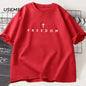 Freedom T-Shirt Charlie Kirk Christian T Shirt Jesus Minimalist Christian Tees Cotton Comfortable Unisex Tee Shirt Streetwear