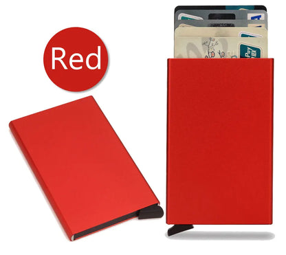 Rfid Smart Wallet Card Holder Metal Thin Slim Men Women Wallets Pop Up Minimalist Wallet Small Black Purse Vallet Walets for Men