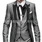 Fashion Men's 3piece Suit Sets Casual Trendy Business Solid Color Turn-down Collar Sngle Button Blazers Trousers Male Clothes