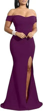Evening Dresses Elegant Women's Off Shoulder High Split Long Formal Party Dress Evening Gown