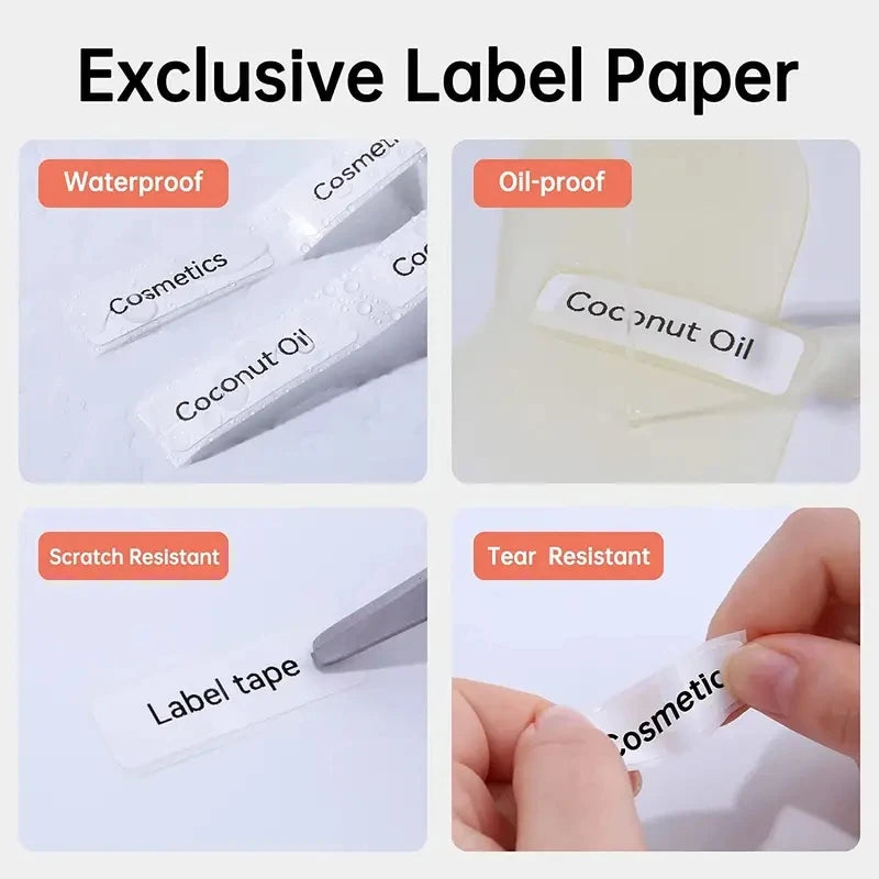 Marklife P50/S2/D100/D200 White Sticker Papers Waterproof Paper Adhesive Label Anti-Oil For Mini Portable Thermal Printer