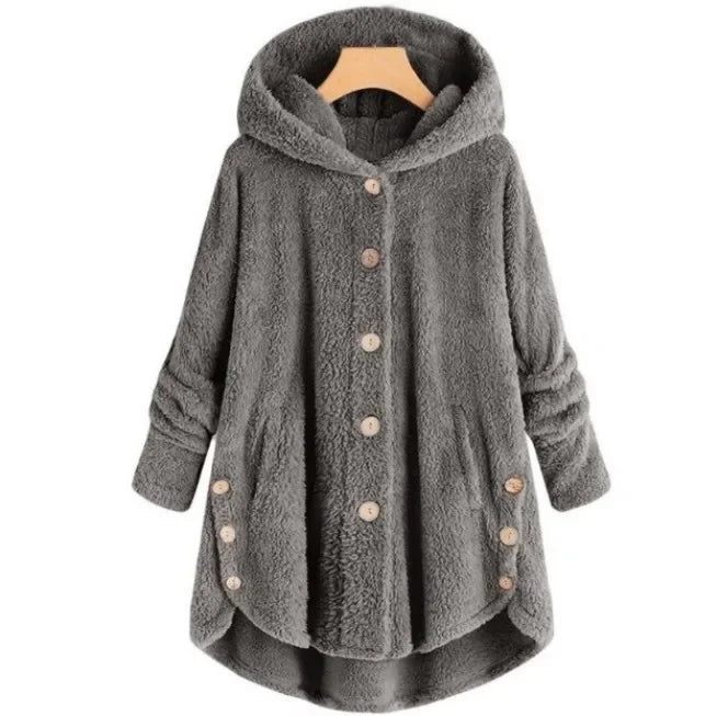 Women's Warm Coats Wool&blends  Autumn Winter Coat Women Warm Teddy Bear Coat Wool Jacket Female Plush Coat Hooded Plus Size 5XL