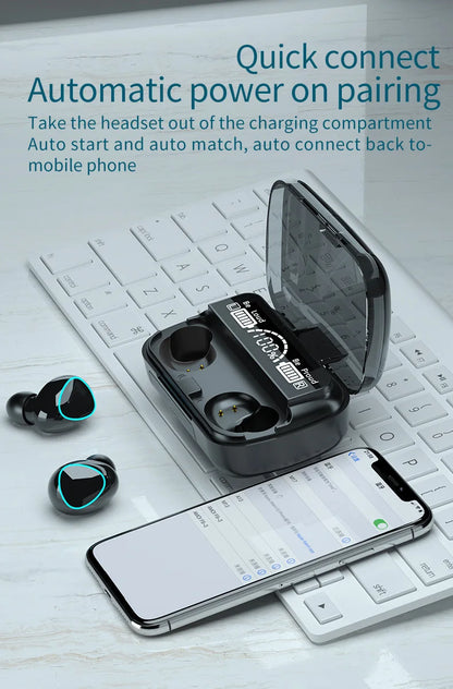 New Arrival M10 Earphone Wireless Headset High Quality Perfect Sound Earbuds Sports Game Music BT Headphone with Power Bank