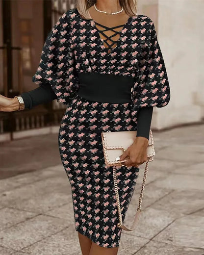 The Long-Sleeve Hollow-Waist Dress