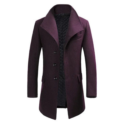 Men British Style Overcoats Business Casual Woolen Coats New Winter Man Thicker Warm Trench Coats Quality Long Jacket