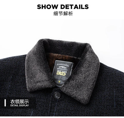 2024 Men Woolen Coats Men's business Casual Trench Coat Winter Coat with wool inner Man Autumn and Winter Wool Coat for Men