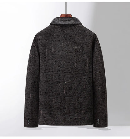 2024 Men Woolen Coats Men's business Casual Trench Coat Winter Coat with wool inner Man Autumn and Winter Wool Coat for Men