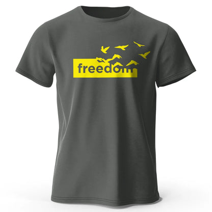 Men's The Freedom Letter Printed T-Shirt 100% Cotton Oversized Funny Graphic Tees for Men Women Summer Tops
