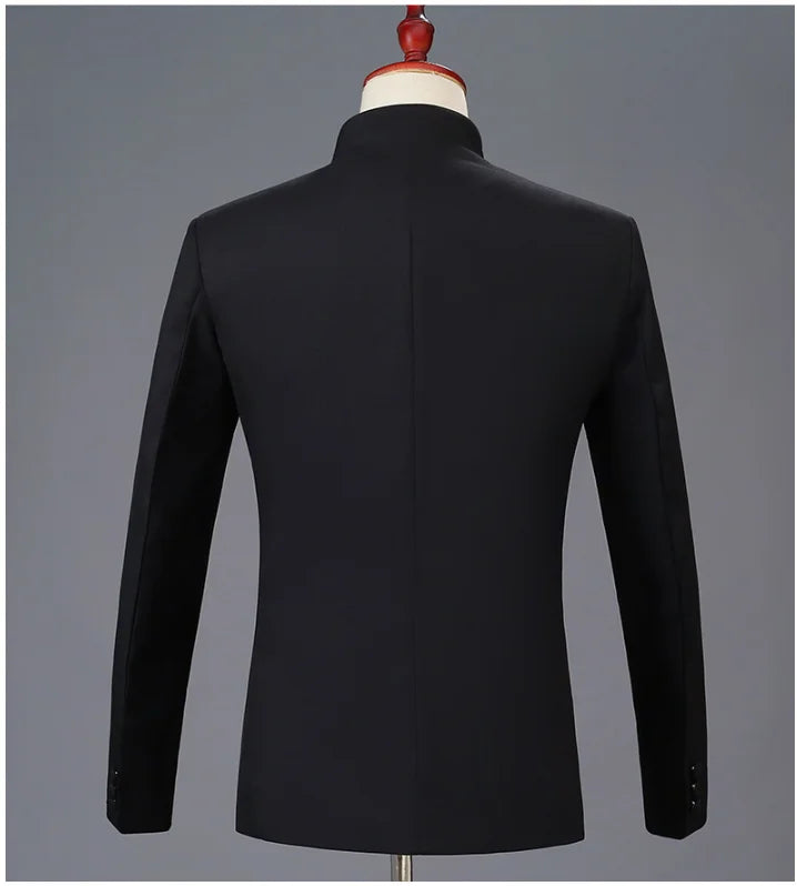 2025 New Men's Chinese Style Applique Suits Slim Fit Flower Set Male Wedding Prom Party Dress Blazers Jacket and Pants