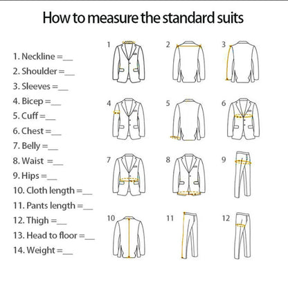 Men's Suit 3-piece Formal Blazer Pants Vest Wedding Groom Tuxedo Customized Elegant Men's Suits