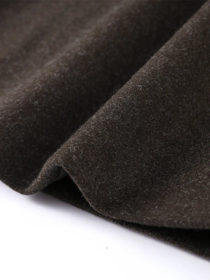 Elegant Woolen Women's Long Coat Long Sleeve Turn-down Single Breasted Female Overcoat 2025 Autumn Winter Chic Casual Lady Coats