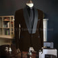 Men Suits High Quality Black Velvet 3 Piece Jacket Pants Vest Elegant Blazer Luxury Outfits Wedding Evening Party Costume Homme