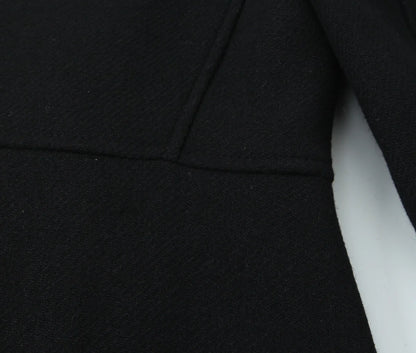 Woolen Coat Fall Fashion Black Long Coat Elegant And Pretty Women's Coats American Retro Autumn Outerwear Urban Coats