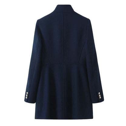 Woolen Coat Fall Fashion Black Long Coat Elegant And Pretty Women's Coats American Retro Autumn Outerwear Urban Coats