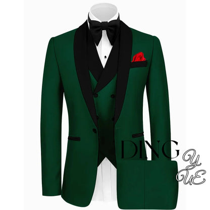 Mens Tuxedo Suit for Men 3 Piece Suit Men Slim Fit Suits One Button Shawl Lapel Wedding Suit Tuxedos Prom Suit costume homme