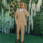 Suit Boys Wedding Tuxedo Brown Jacket Vest Pants 3 Piece Set Formal Clothes Holiday Party Blazer Kids Custom Outfit