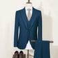 Men's Suit (Blazer+Vest+Trousers) Fashionable Gentleman Business Double-breasted British-style Banquet Host Casual Wedding Suit