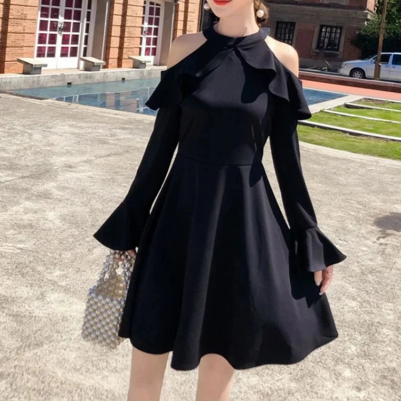 Dresses for Women Sensual Sexy Trend Black Woman Long Sleeve Dress Clothes Chic and Elegant Pretty Curvy New In Hot Designer X G