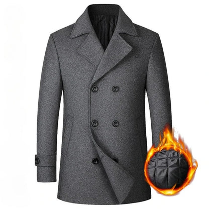New Men Double Breasted Woolen Coats Winter Thicker Warm Cashmere Trench Coats Long Jackets Quality Male Winter Overcoats XXL