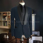 Men Suits High Quality Black Velvet 3 Piece Jacket Pants Vest Elegant Blazer Luxury Outfits Wedding Evening Party Costume Homme