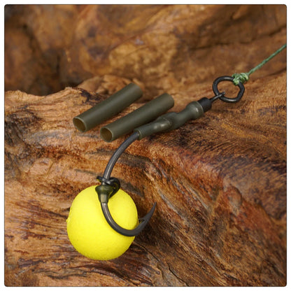 Hirisi 100pcs Carp Fishing Heat Shrink Tube Kit Anti-Tangle Hook Sleeves Ronnie Hair Rig Accessories Durable Fishing Tackle