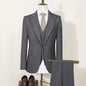 Men's Suit (Blazer+Vest+Trousers) Fashionable Gentleman Business Double-breasted British-style Banquet Host Casual Wedding Suit