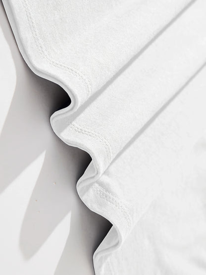 T-Shirt 100% Cotton Freedom Print Pattern Summer Round Neck Breathable Oversized Tee Casual Hip Hop Fashion for Men Women